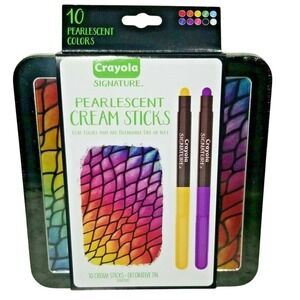 Crayola - 10 Crayola Signature Pearlescent Cream Sticks (Luxe Colors) New Sealed